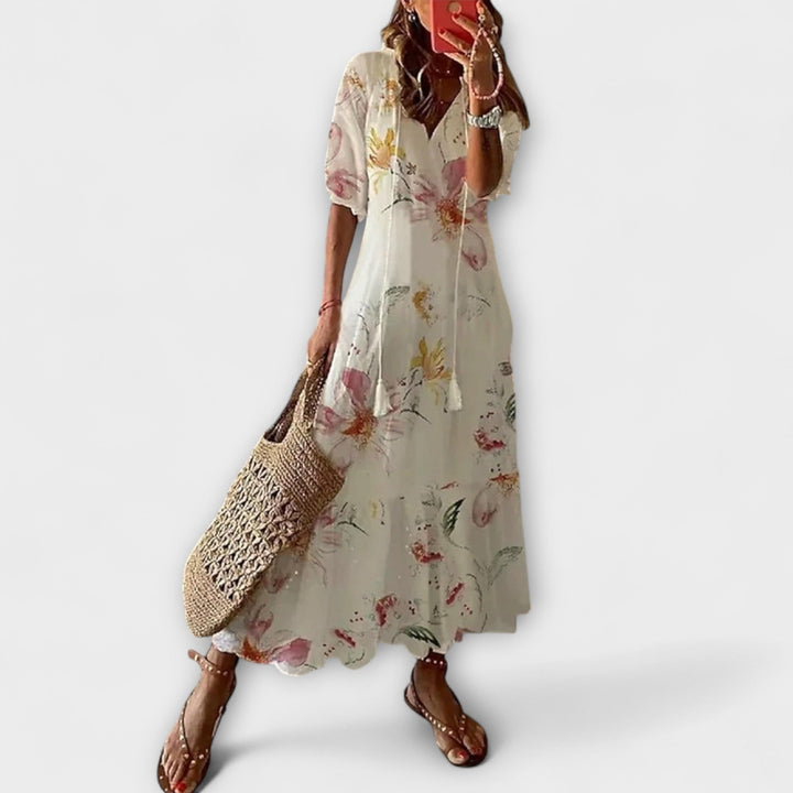 Irene | Damen Bohemian Sommerkleid mit Fließender Silhouette