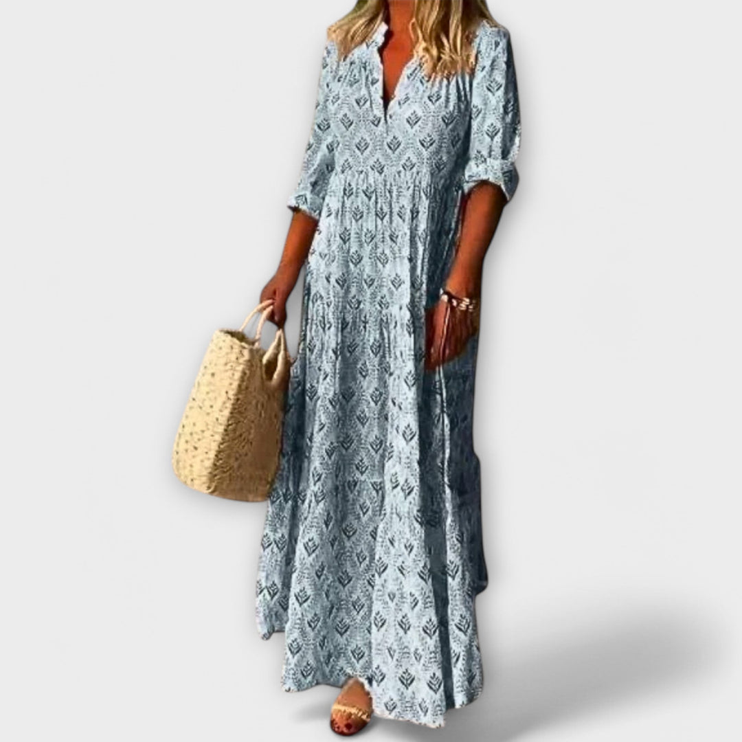Simone | Stilvolles und Bequemes Frühlings Maxikleid