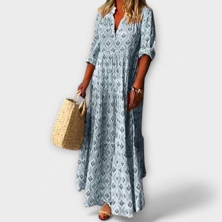 Simone | Stilvolles und Bequemes Frühlings Maxikleid