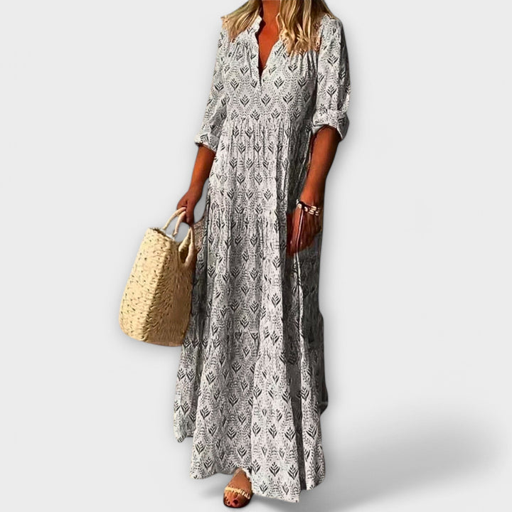 Simone | Stilvolles und Bequemes Frühlings Maxikleid