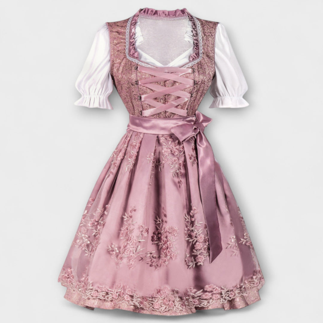 Sina | Blumen Dekorierte Frühlingsfestkleid mit Spitze für Frauen