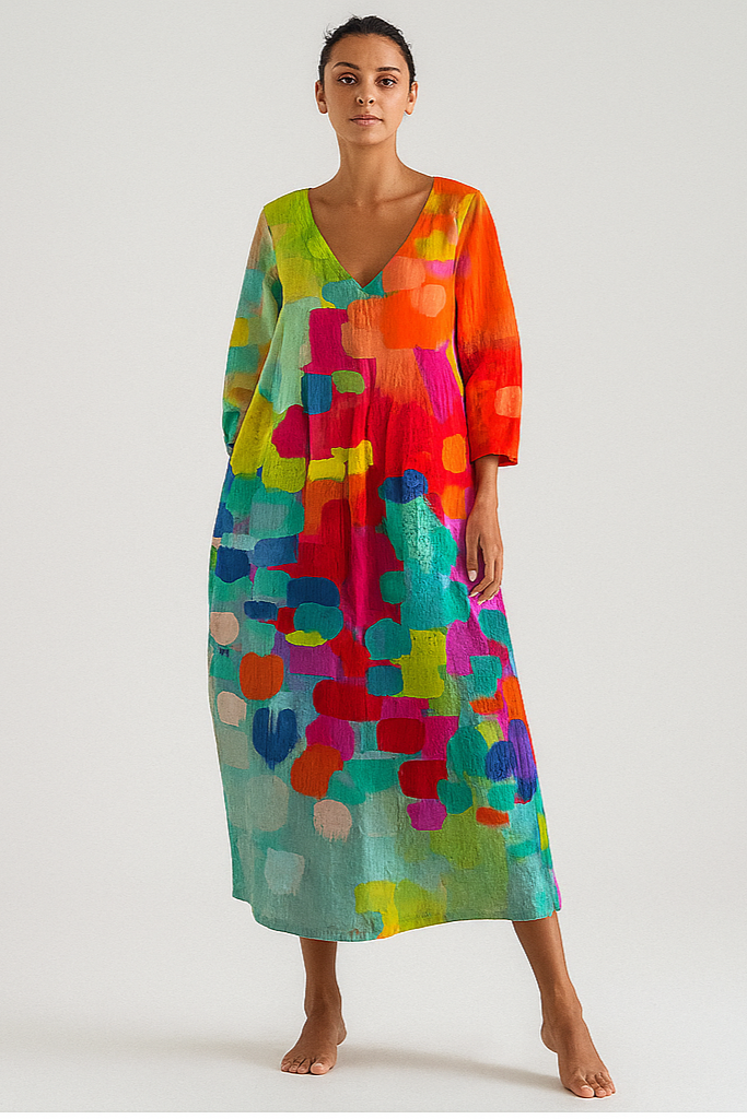 Tina | Fließendes Kleid mit Muster