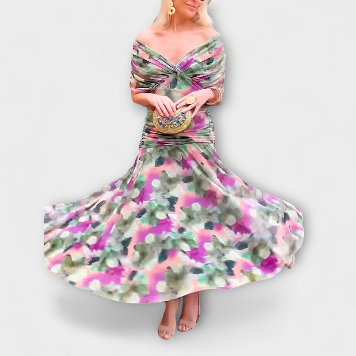 Lucia | Schickes V-Ausschnitt Maxikleid