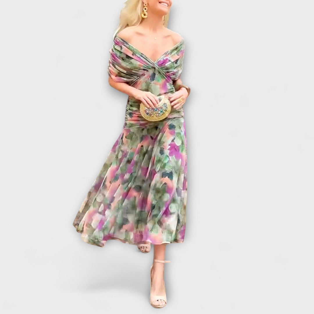 Lucia | Schickes V-Ausschnitt Maxikleid