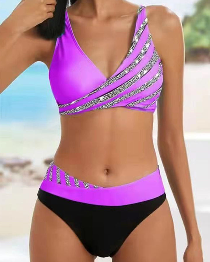 Maria | Bedruckter Bikini in warmen Farbtönen