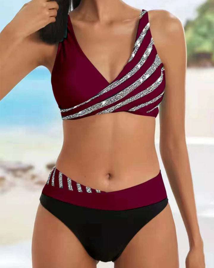 Maria | Bedruckter Bikini in warmen Farbtönen