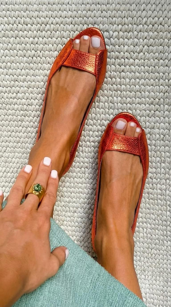 Luisa | Goldene Komfortsandalen