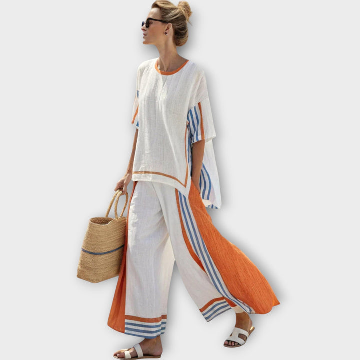 Lotte | Elegantes Zweiteiliges Set Mit Gestreiftem Design
