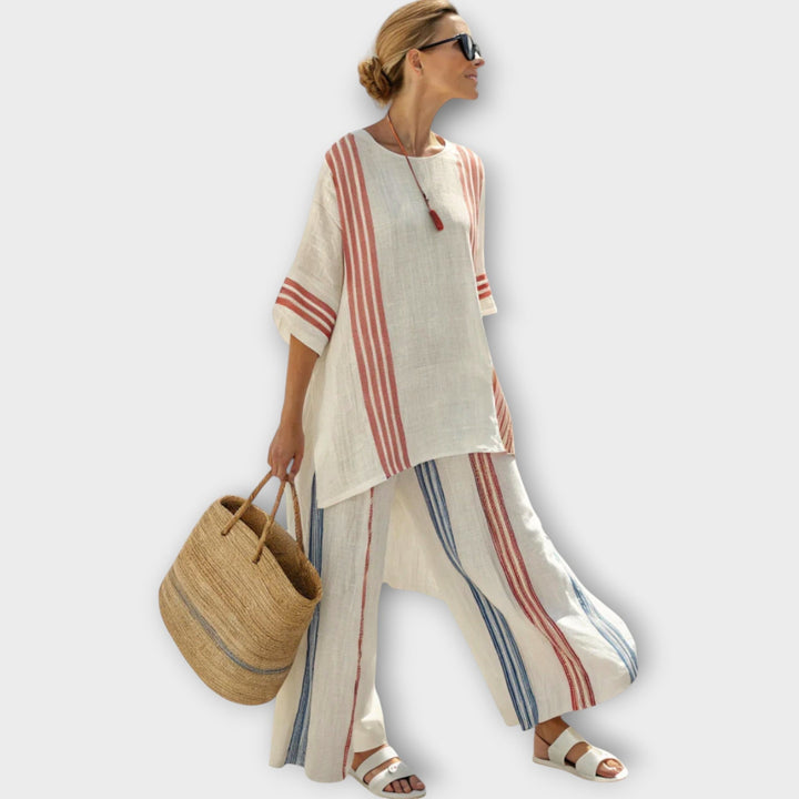 Lotte | Elegantes Zweiteiliges Set Mit Gestreiftem Design