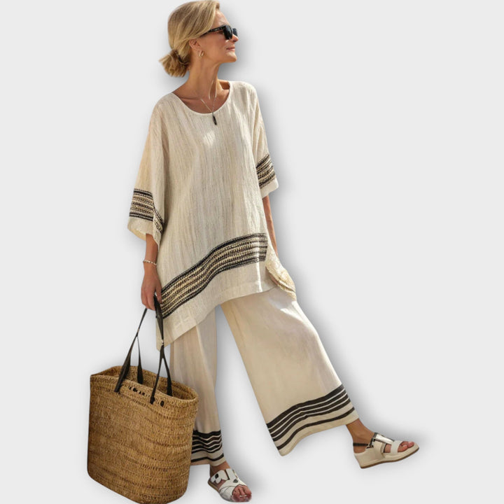 Lotte | Elegantes Zweiteiliges Set Mit Gestreiftem Design