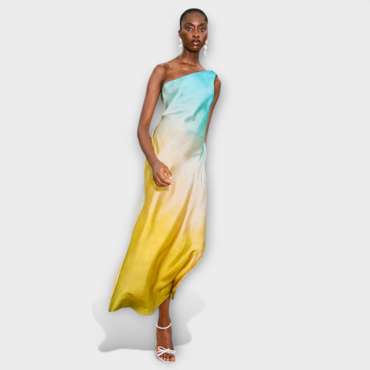 Andrea | Ein-Schulter Midi-Kleid
