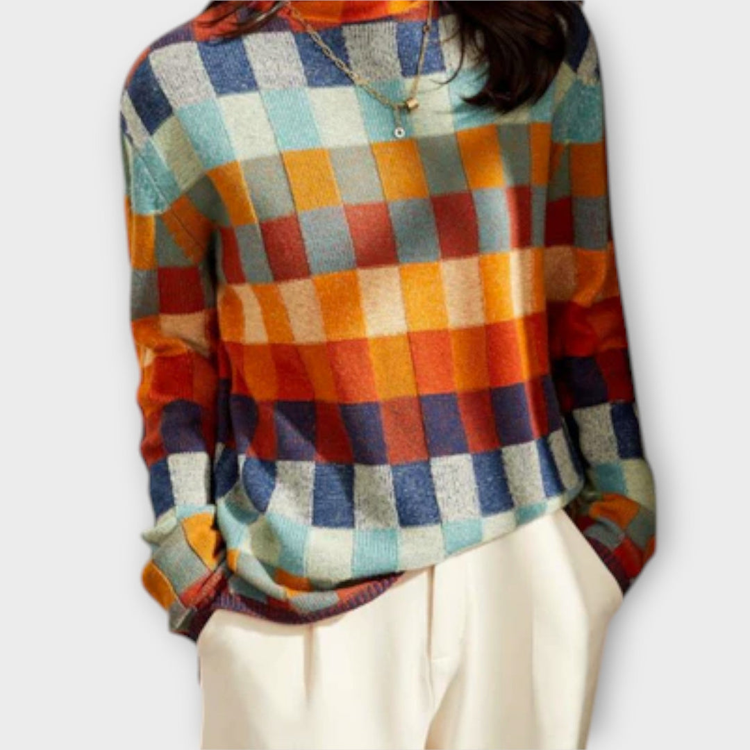 Britta | Patchwork Rollkragenpullover