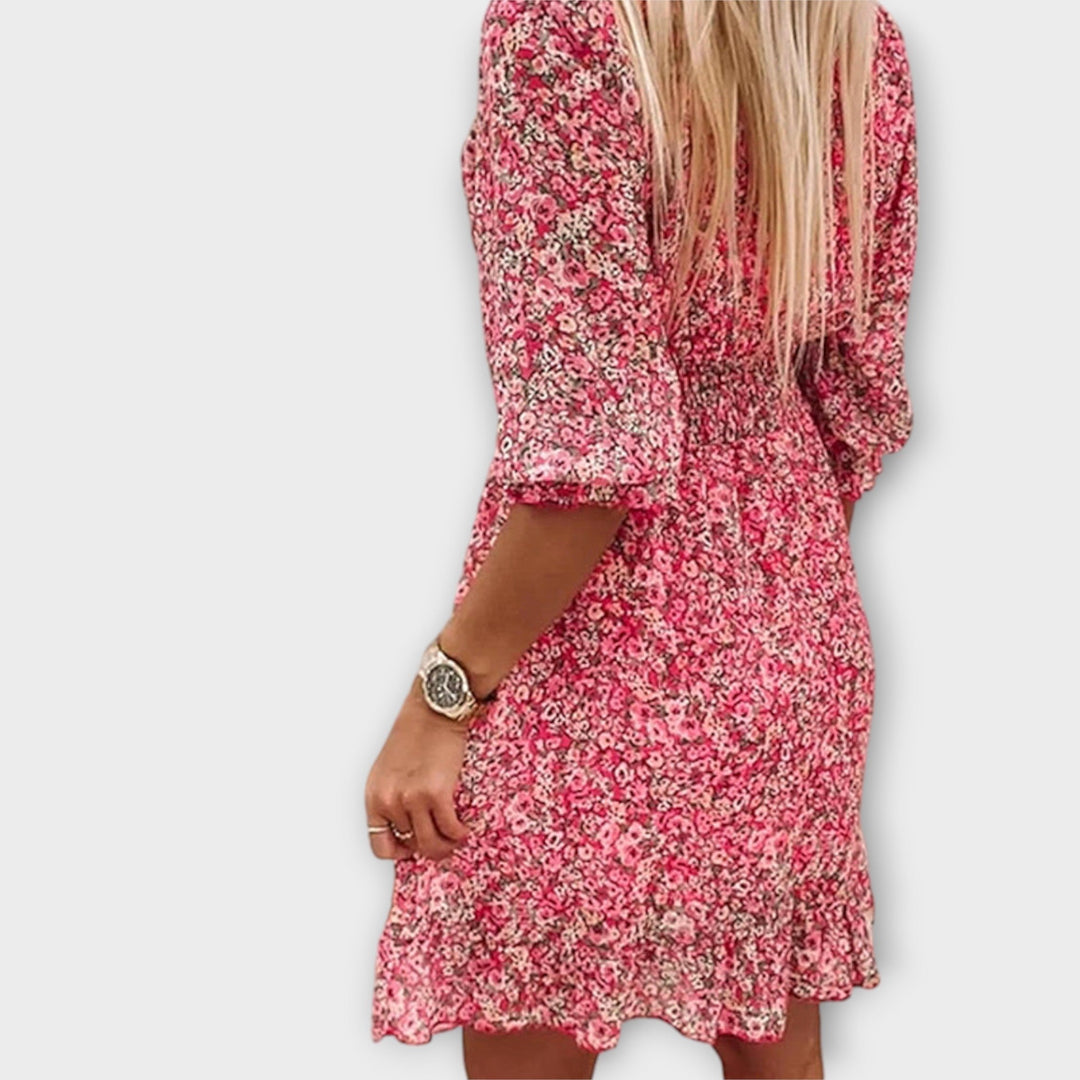 Minna | Blumiges Puffärmelkleid für Damen