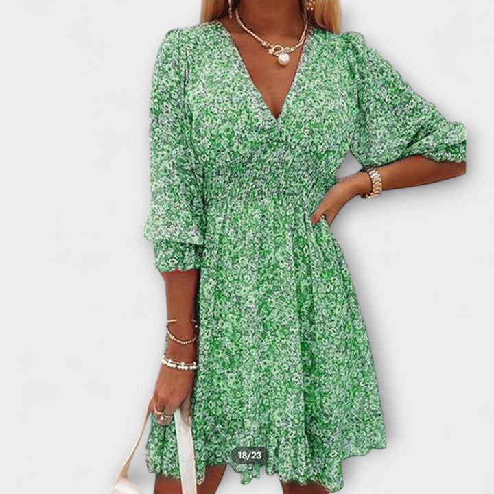 Minna | Blumiges Puffärmelkleid für Damen