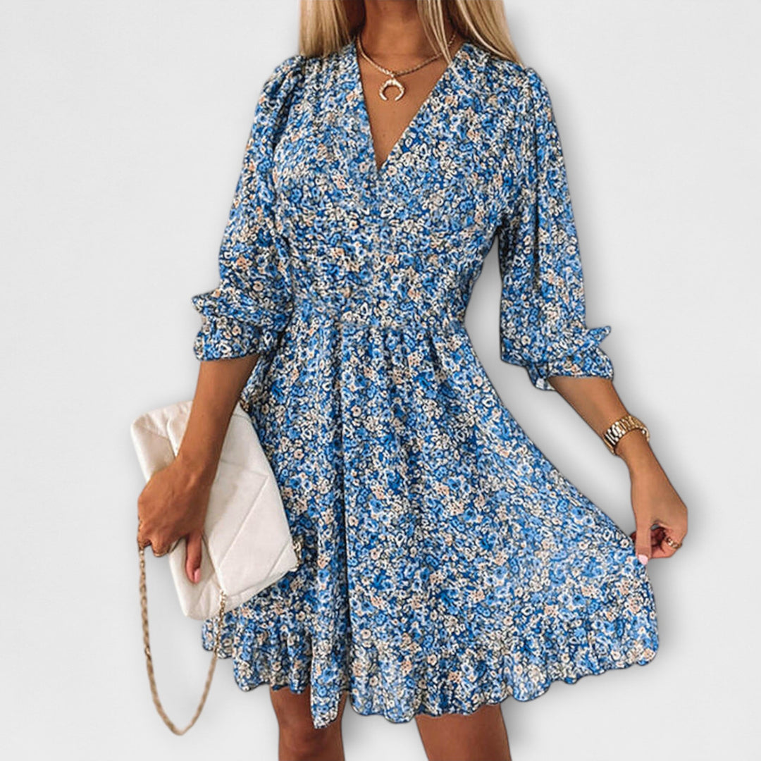 Minna | Blumiges Puffärmelkleid für Damen