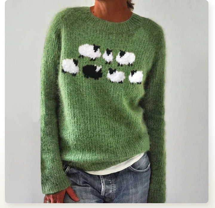 Romy | Bequemer und süßer Pullover mit Schafmotiv