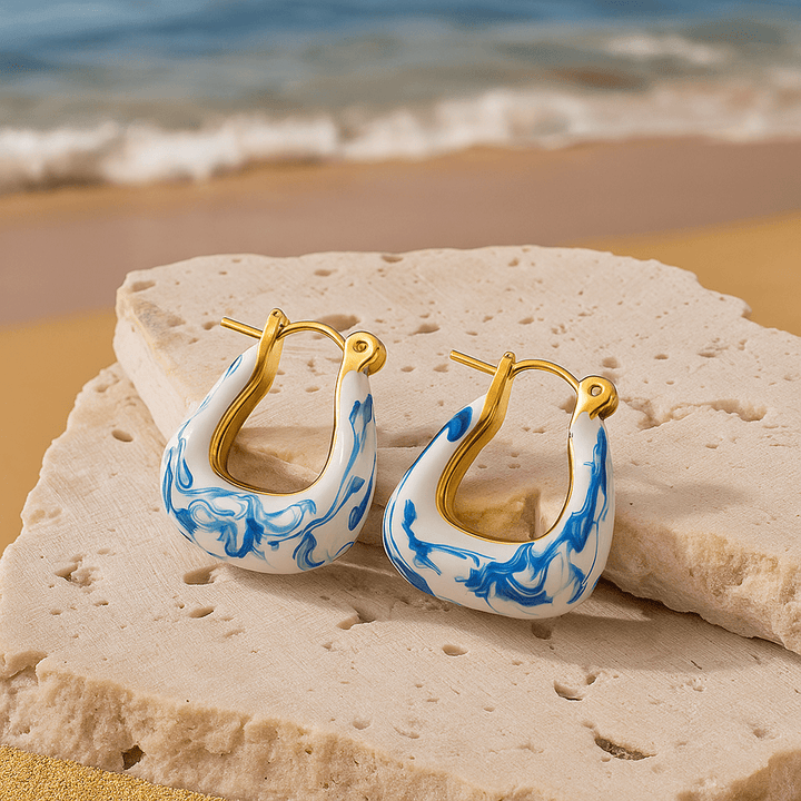 Ottilie | Federohrringe in Goldton