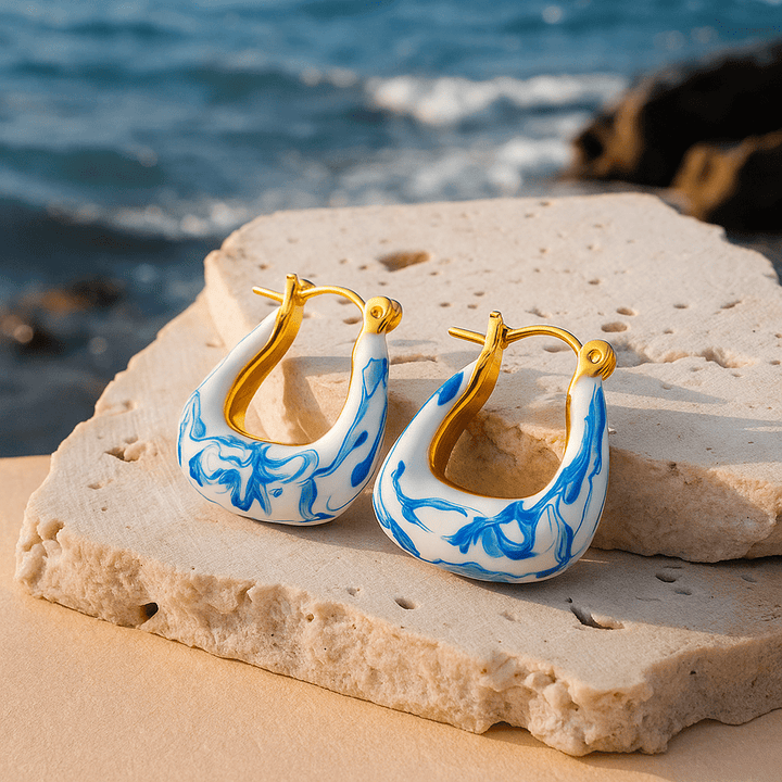 Ottilie | Federohrringe in Goldton