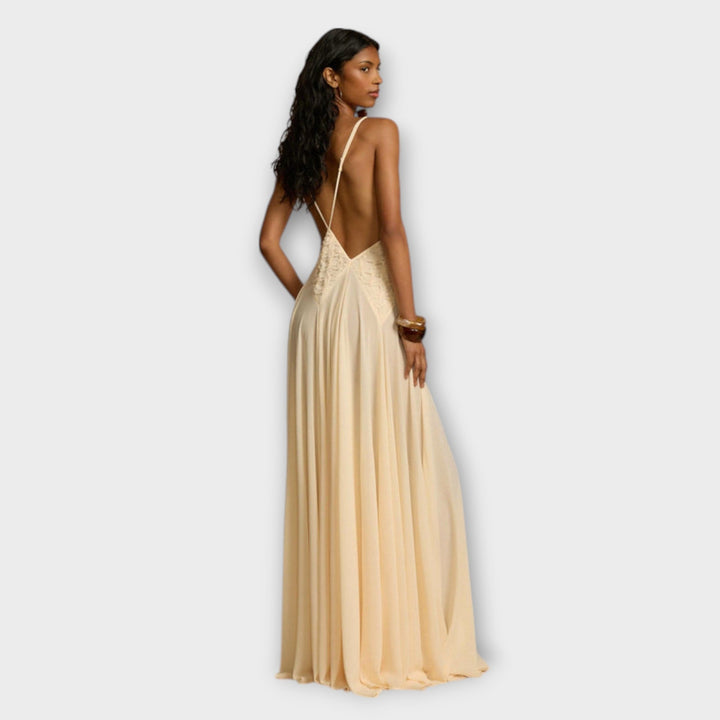 Marion | Maxikleid mit tiefem V-Ausschnitt
