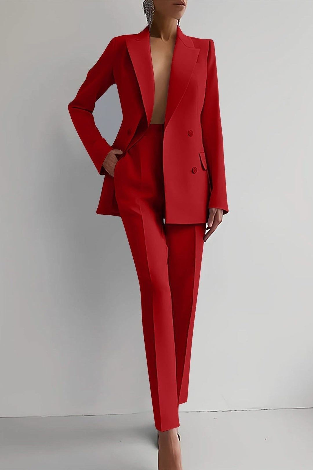 Stefanie | Dunkelblaues Blazer-Set