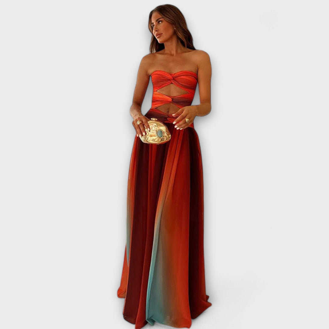 Maren | Trägerloses Maxikleid