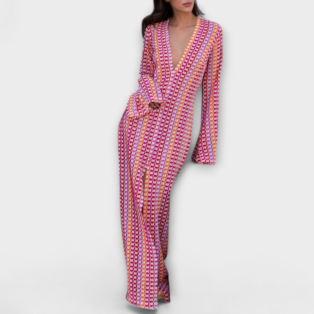 Ramona | Maxikleid mit V-Ausschnitt und Urlaubsflair