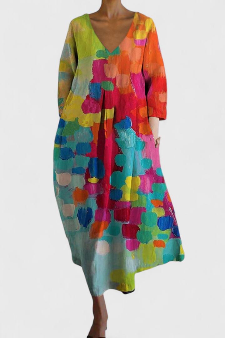 Tina | Fließendes Kleid mit Muster