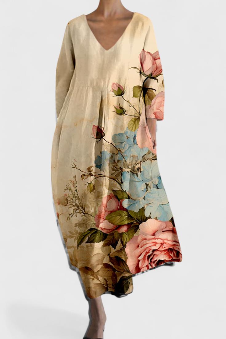 Tina | Fließendes Kleid mit Muster