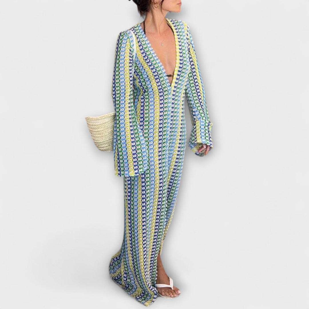 Ramona | Maxikleid mit V-Ausschnitt und Urlaubsflair