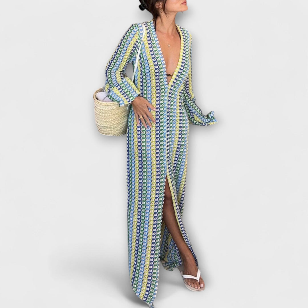 Ramona | Maxikleid mit V-Ausschnitt und Urlaubsflair