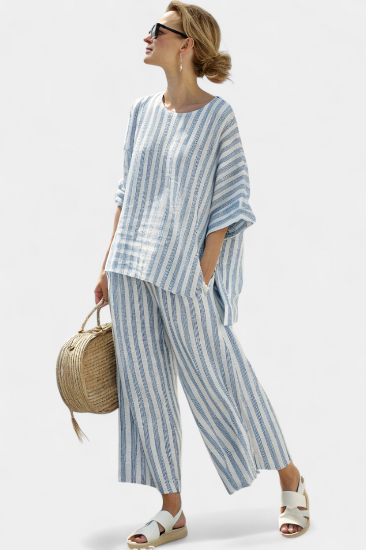 Johanna | Frisch gestreiftes Leinen-Set