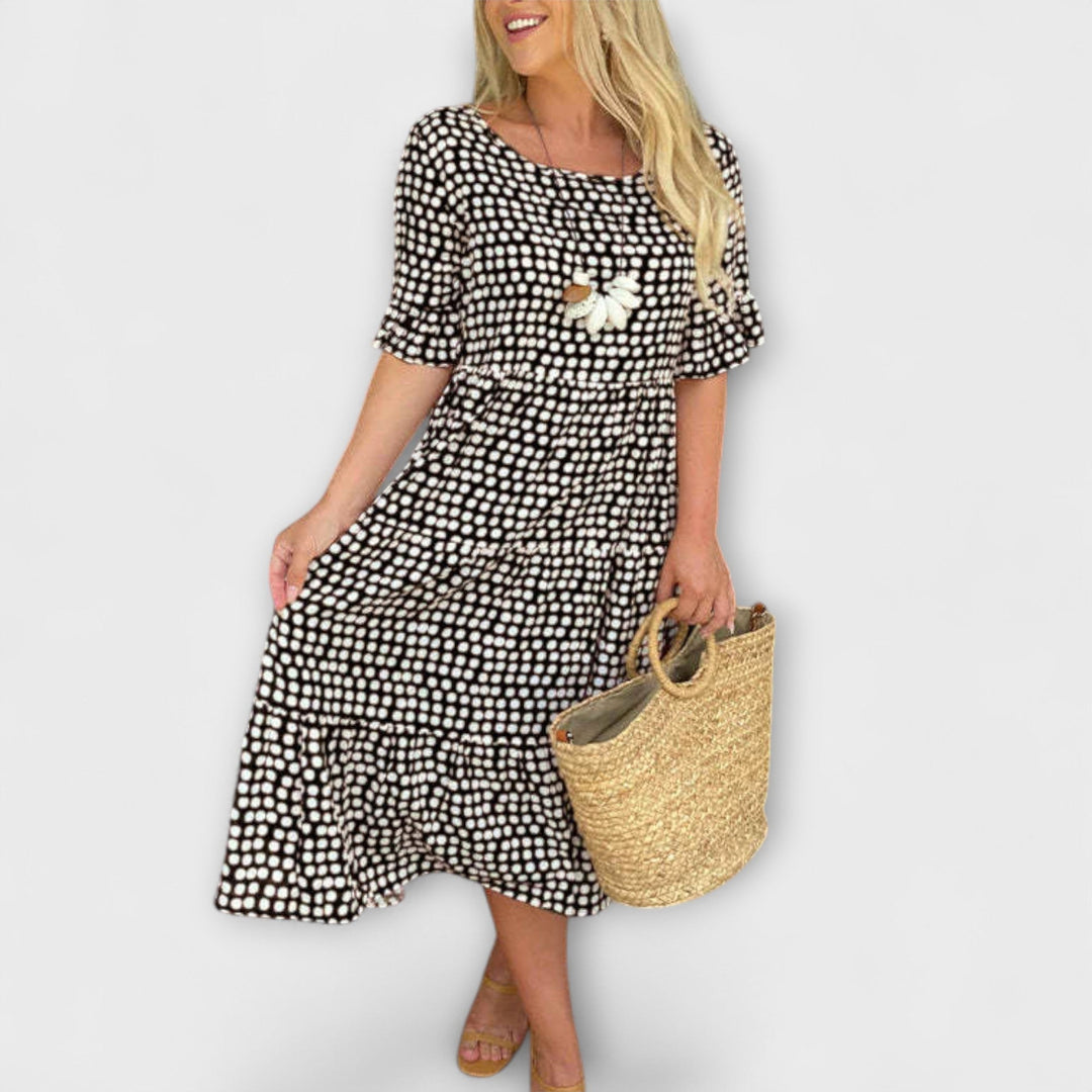 Marlene | Lässiges, gestuftes Midi-Kleid