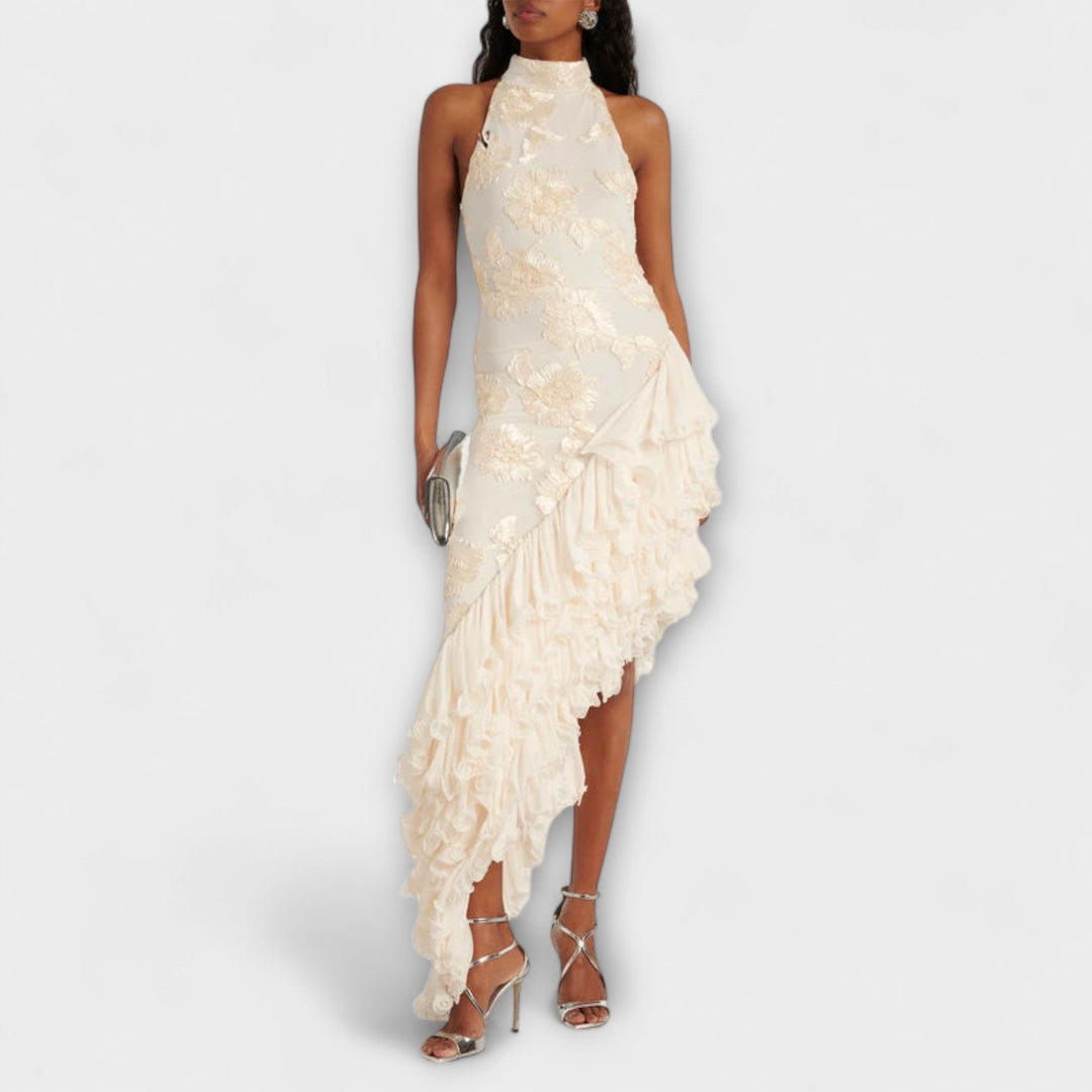 Svenja | Maxikleid mit floralen Applikationen