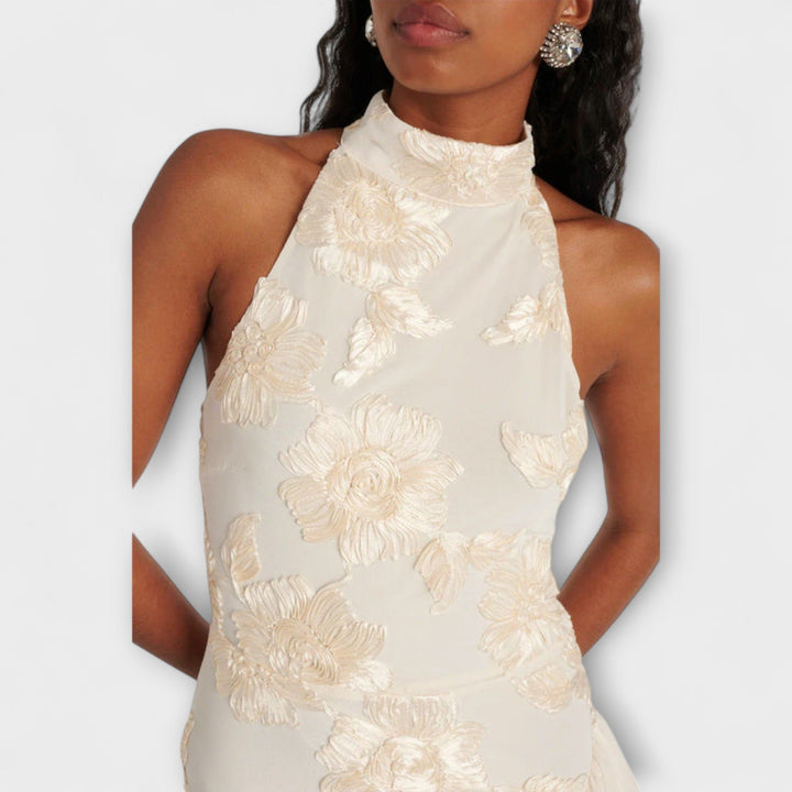 Svenja | Maxikleid mit floralen Applikationen