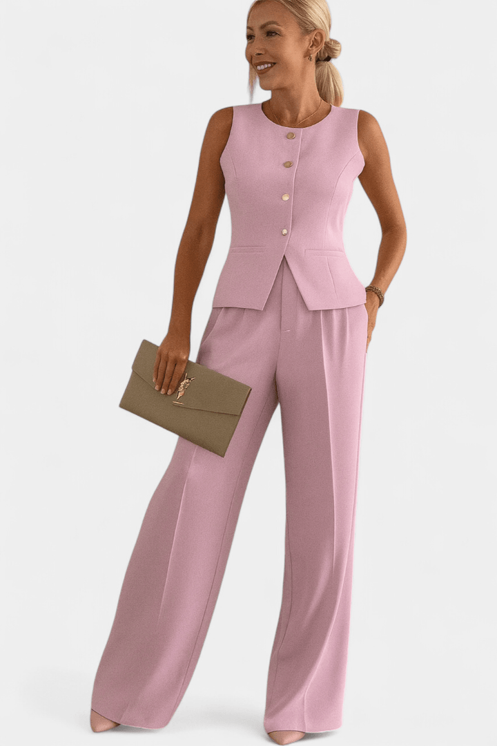 Irmgard | Rosafarbenes Blazer-Set