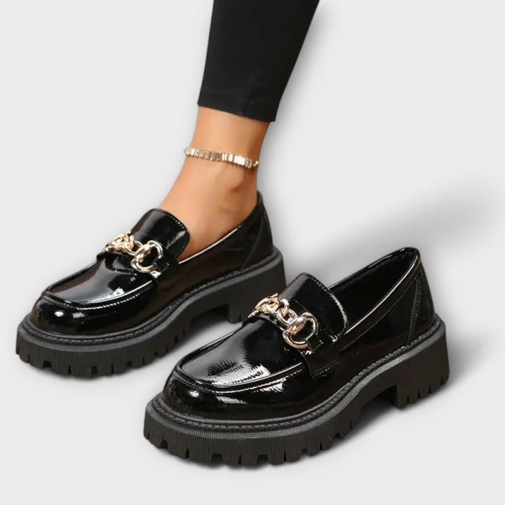 Anne | Trendige Damen Plateau Loafer mit Schnalle