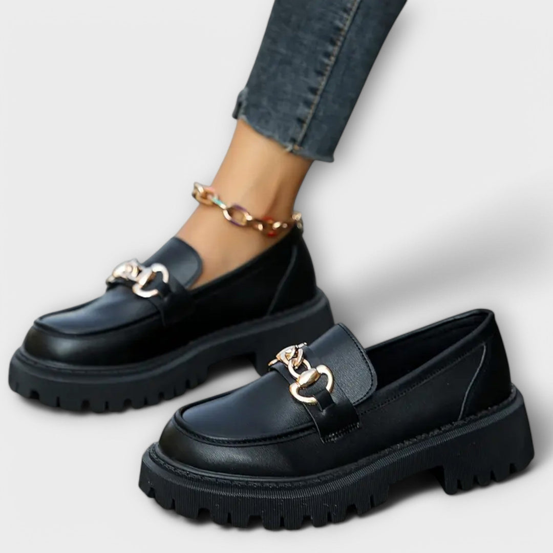 Anne | Trendige Damen Plateau Loafer mit Schnalle