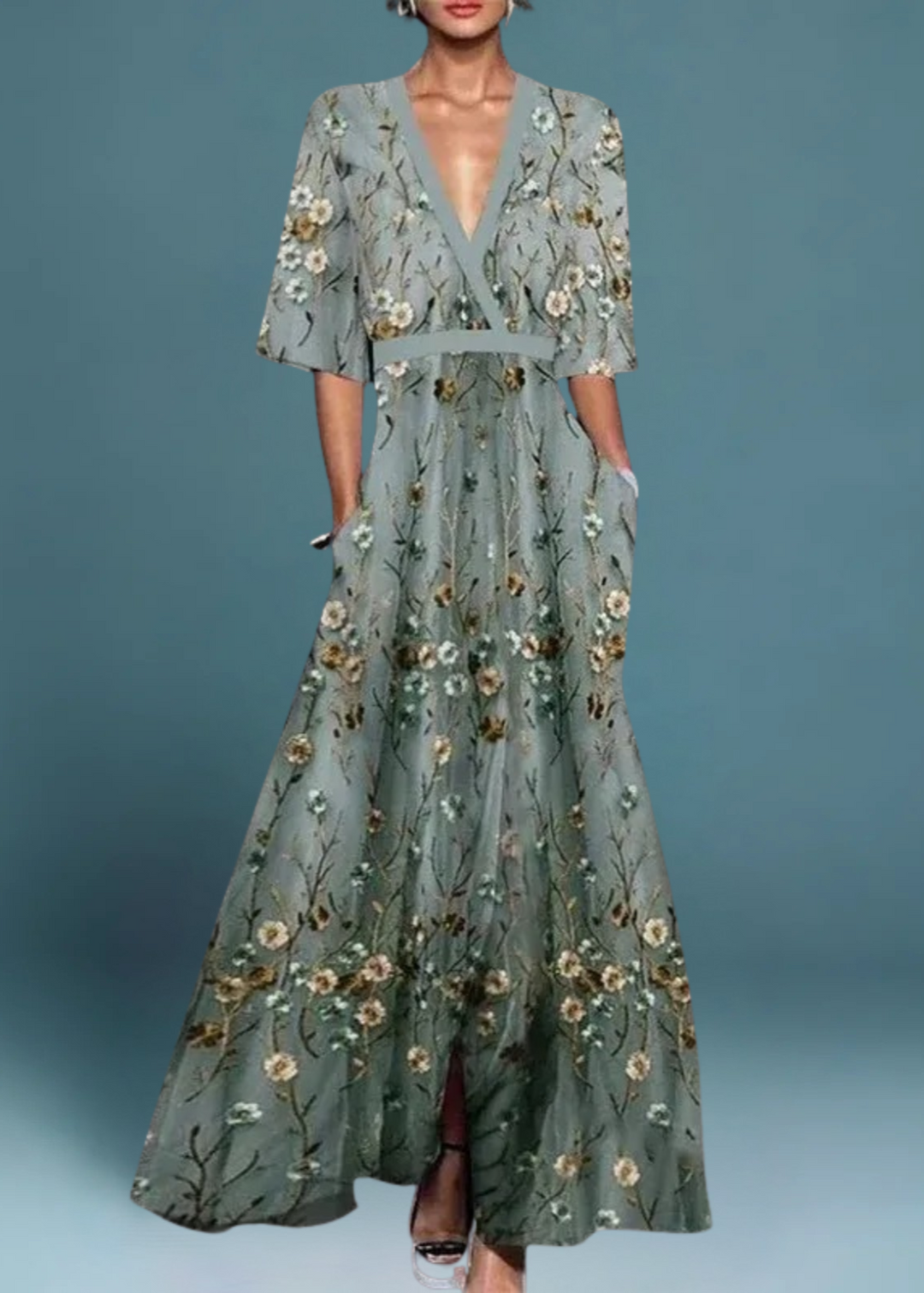 Cordula | Elegantes maxikleid mit floralem Muster