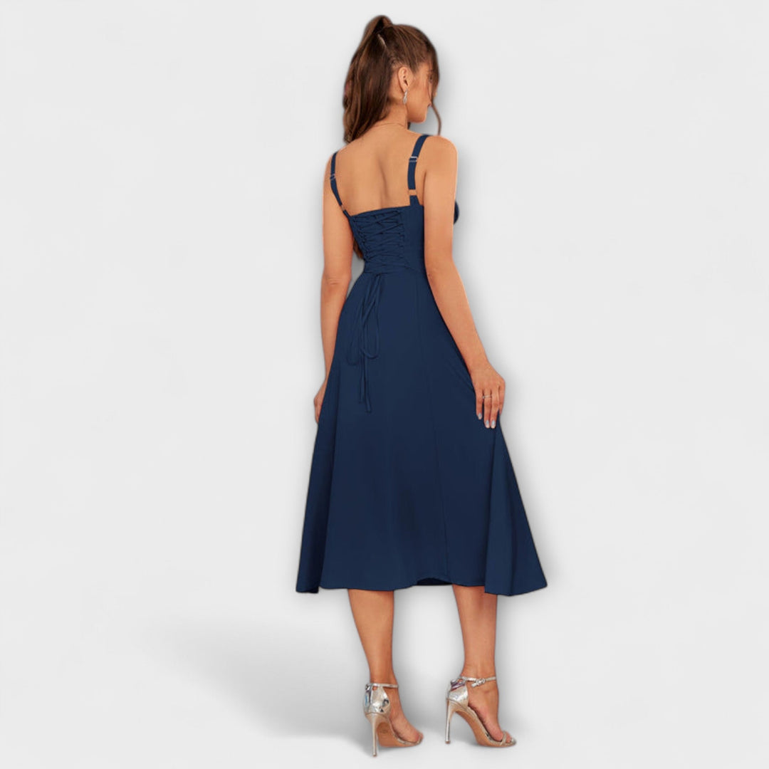 Katrin | Rüschentop Kleid mit Schlitzdetail
