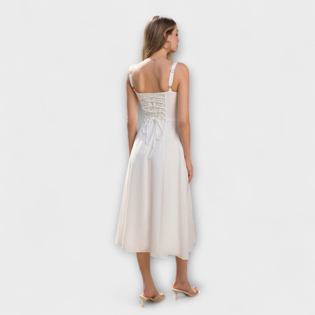 Katrin | Rüschentop Kleid mit Schlitzdetail