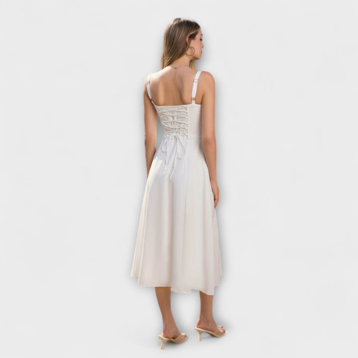 Katrin | Rüschentop Kleid mit Schlitzdetail