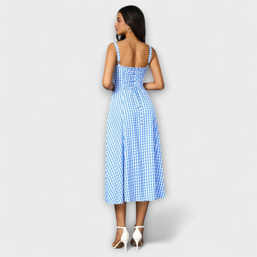 Katrin | Rüschentop Kleid mit Schlitzdetail