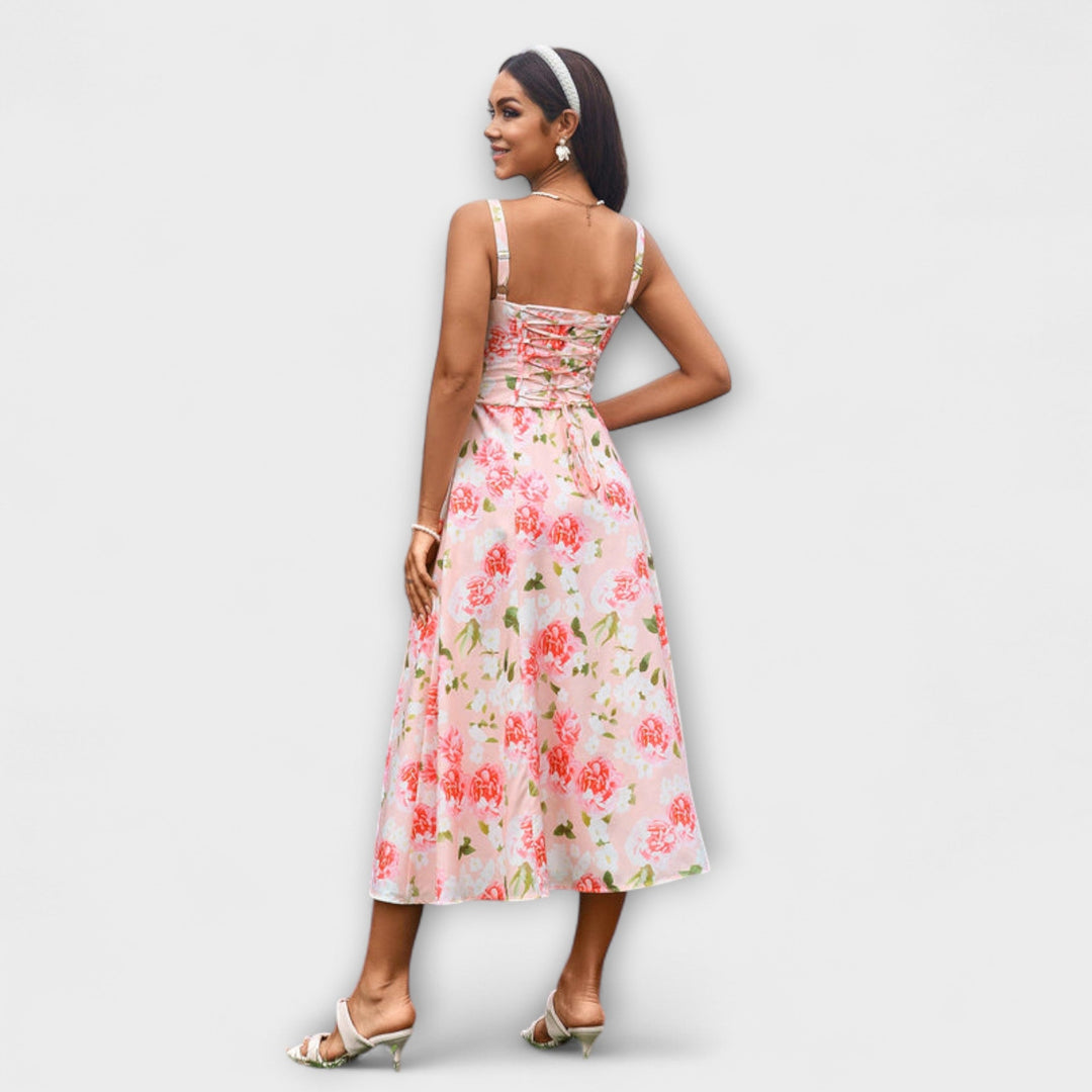 Katrin | Rüschentop Kleid mit Schlitzdetail