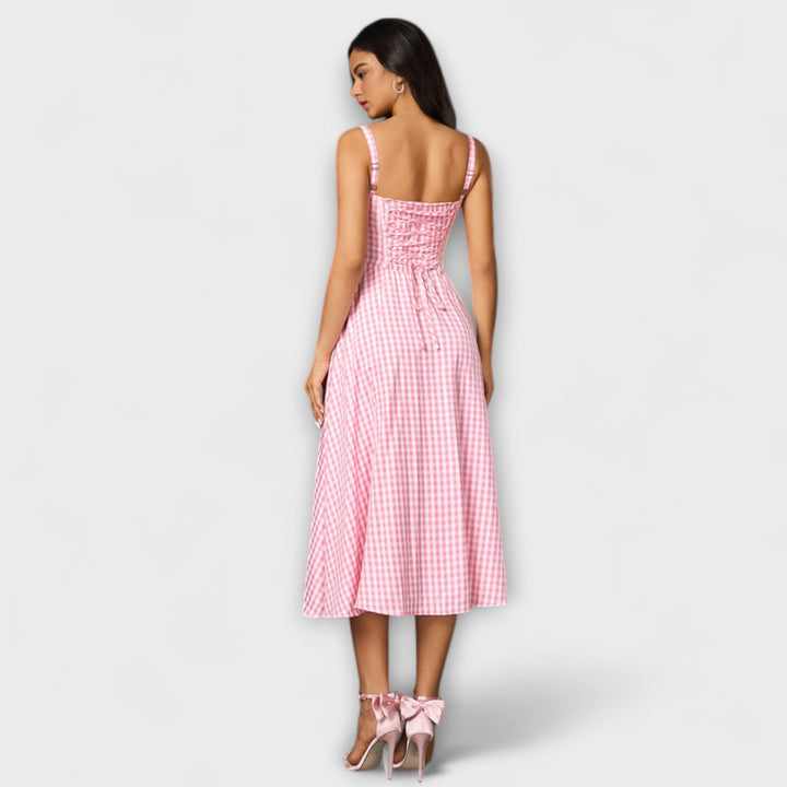 Katrin | Rüschentop Kleid mit Schlitzdetail