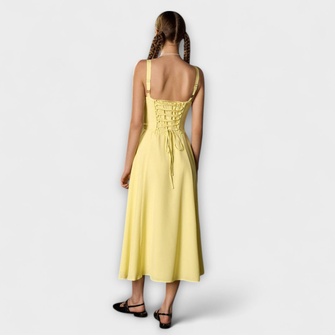 Katrin | Rüschentop Kleid mit Schlitzdetail