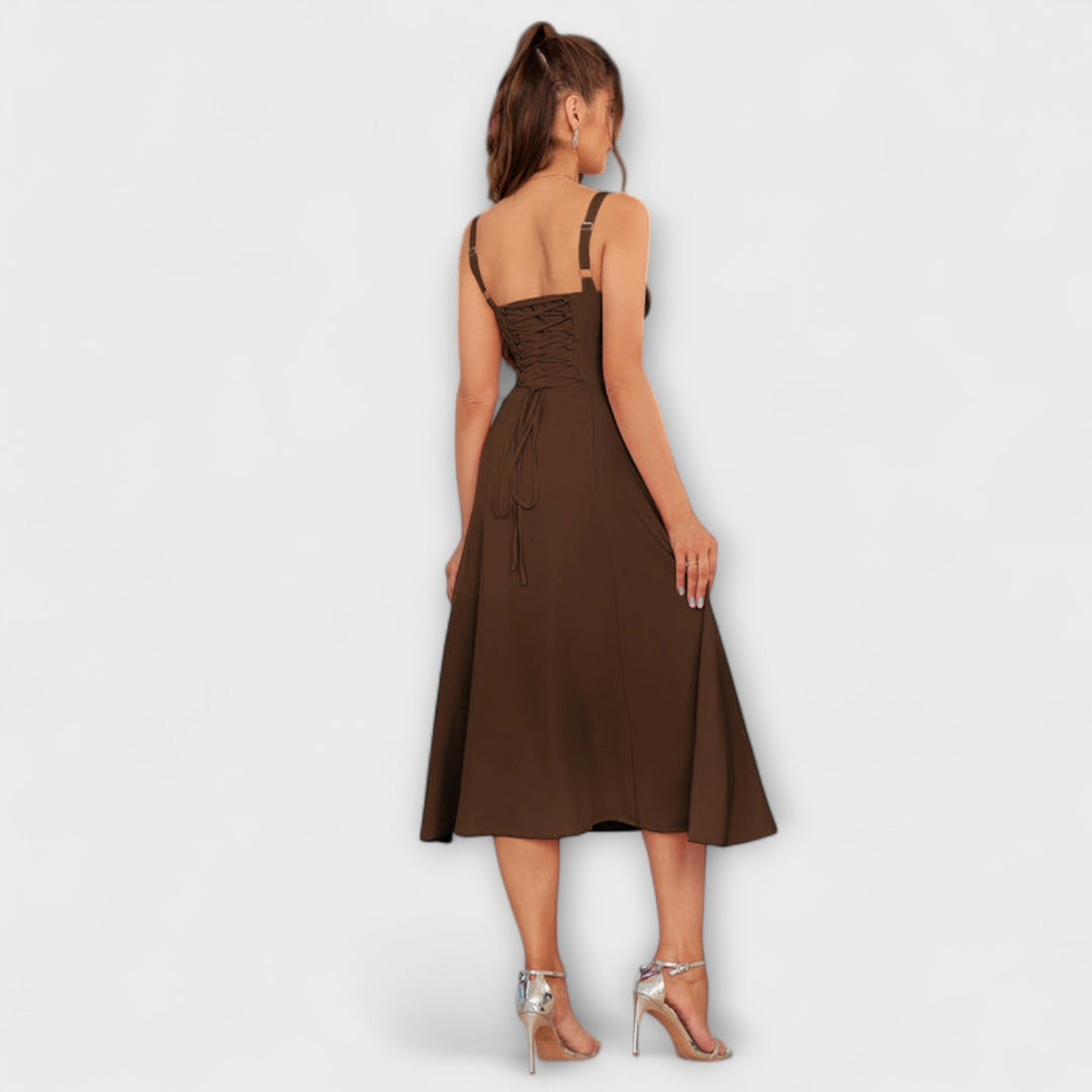 Katrin | Rüschentop Kleid mit Schlitzdetail