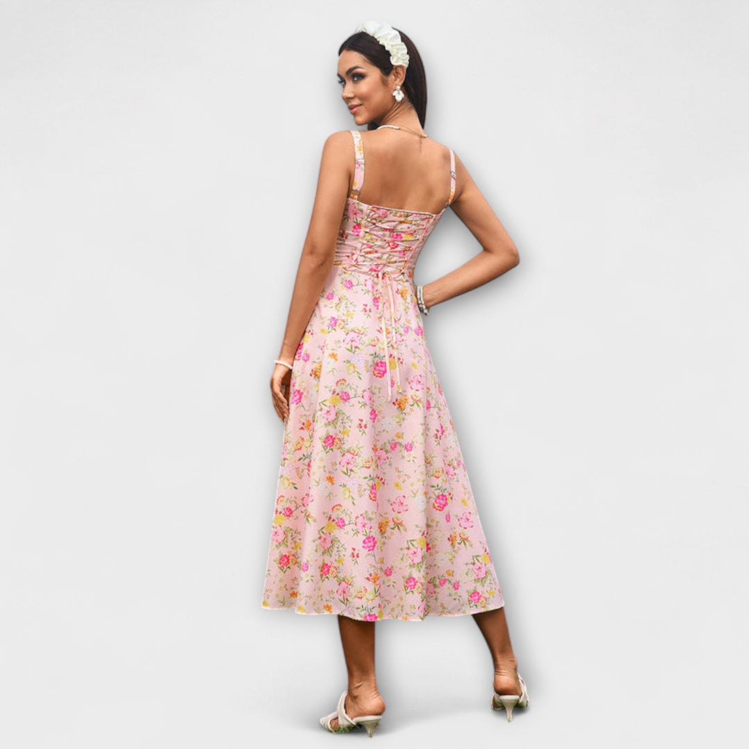 Katrin | Rüschentop Kleid mit Schlitzdetail