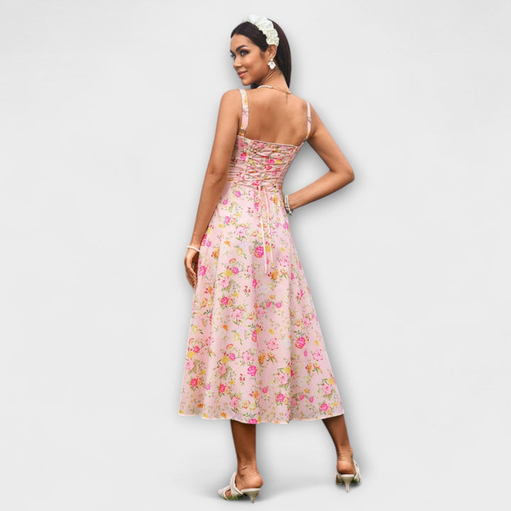 Katrin | Rüschentop Kleid mit Schlitzdetail