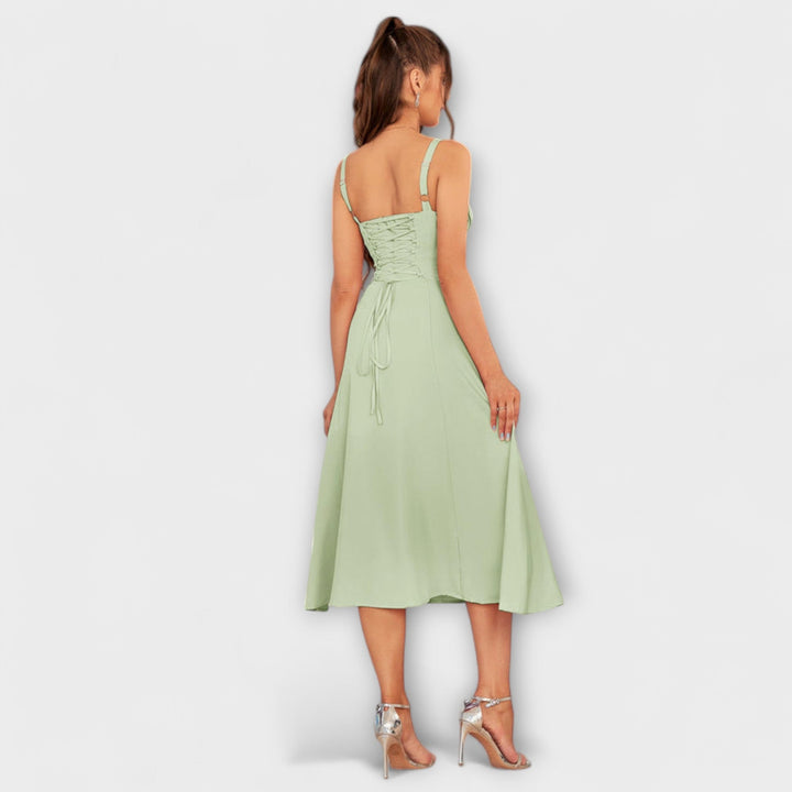 Katrin | Rüschentop Kleid mit Schlitzdetail