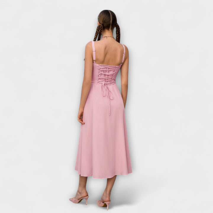 Katrin | Rüschentop Kleid mit Schlitzdetail